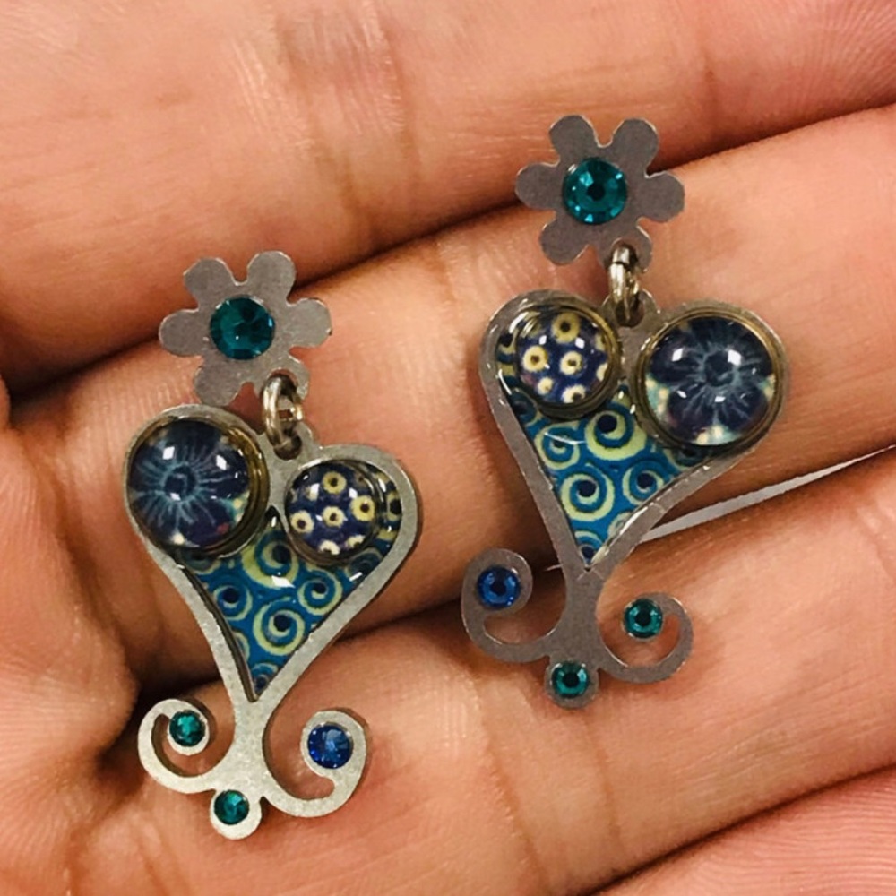 Yoolies Studio Blue Paisley Earrings,NWT-Boutique